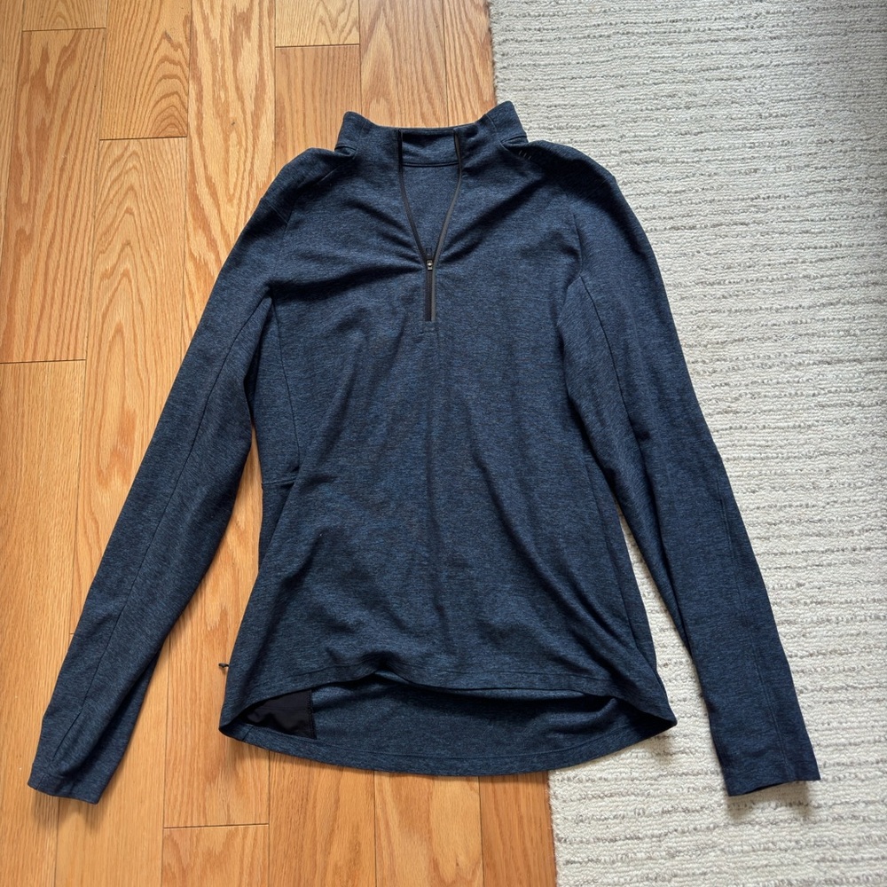 lululemon athletica Dark Blue Long Sleeve Half-Zip Shirt